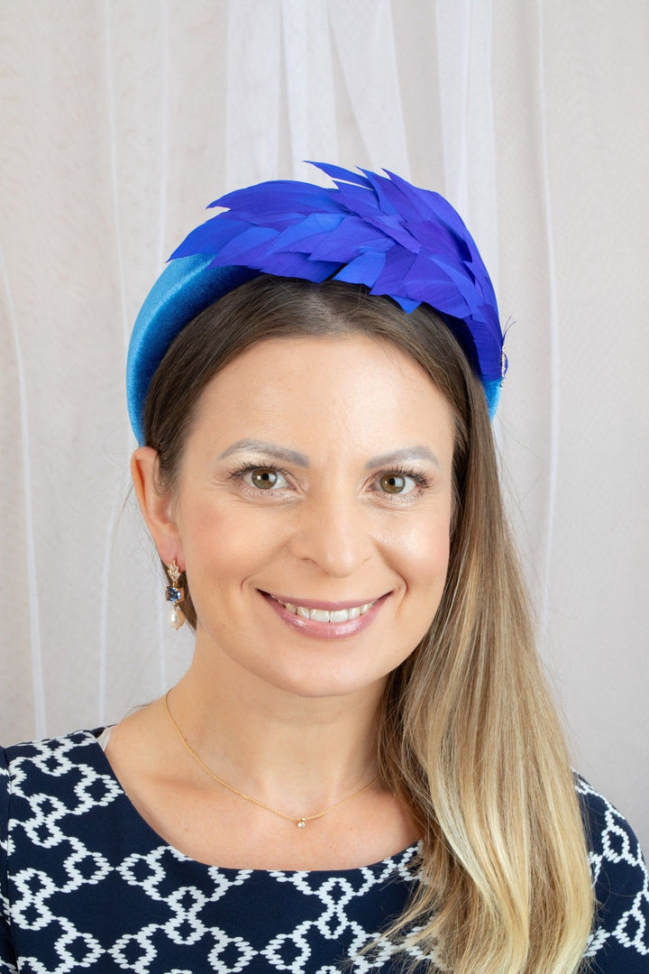 royal blue fascinator - OlhaHeadband