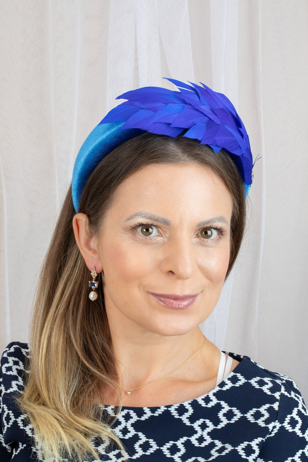 royal blue fascinator - OlhaHeadband