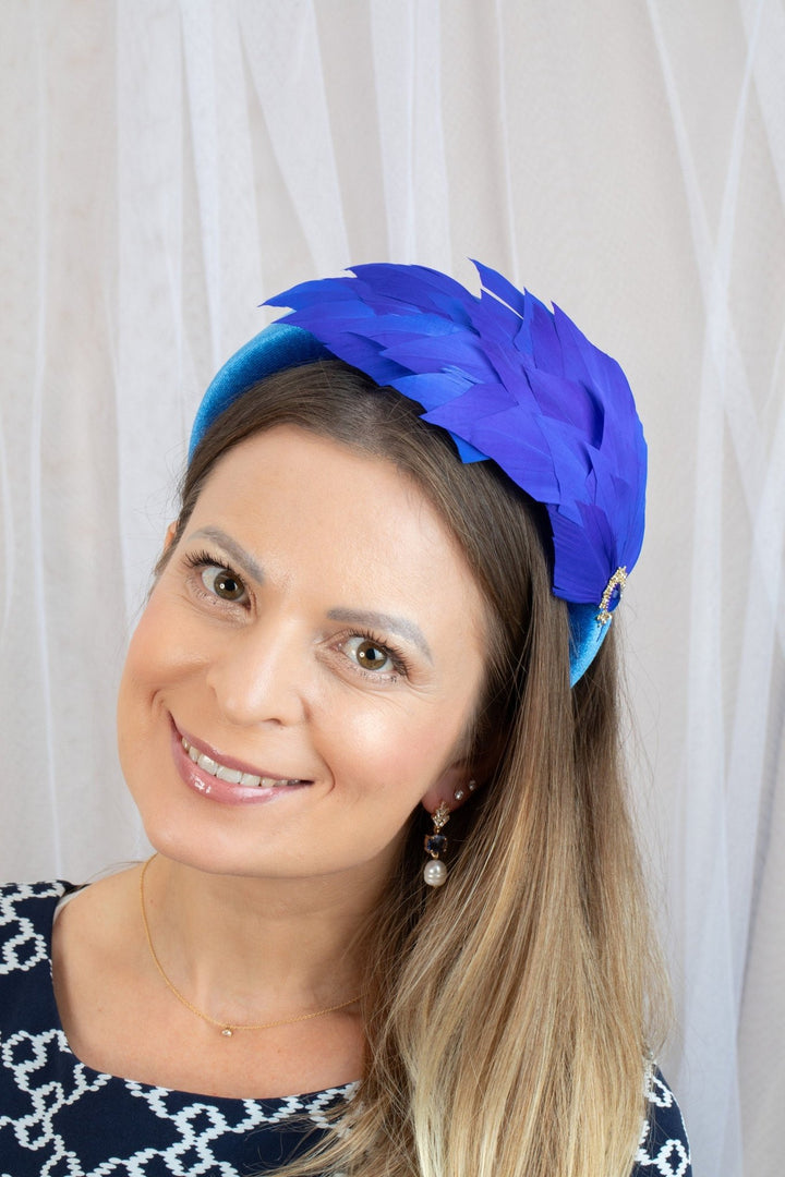 royal blue fascinator - OlhaHeadband