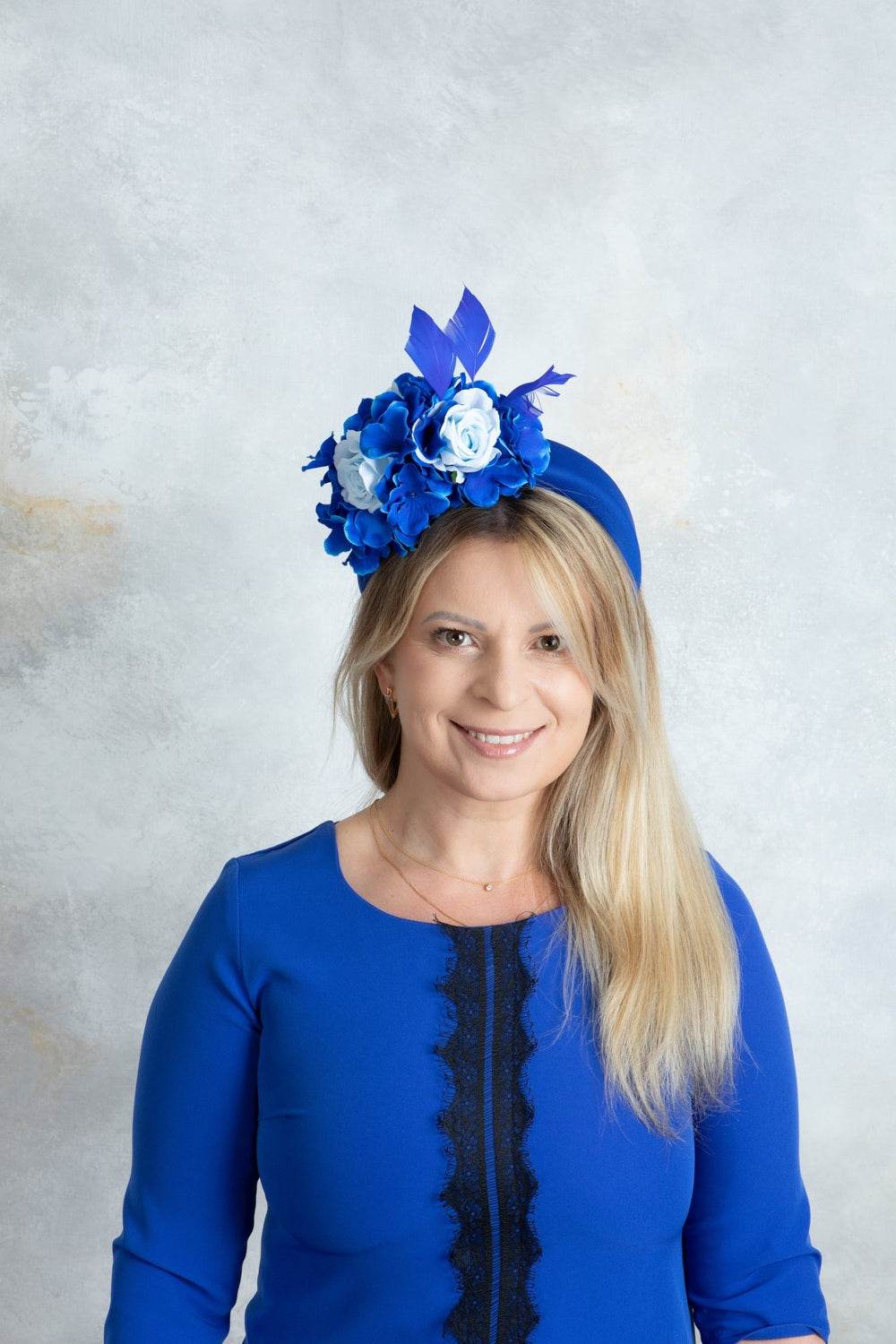 Royal blue padded headband - OlhaHeadband