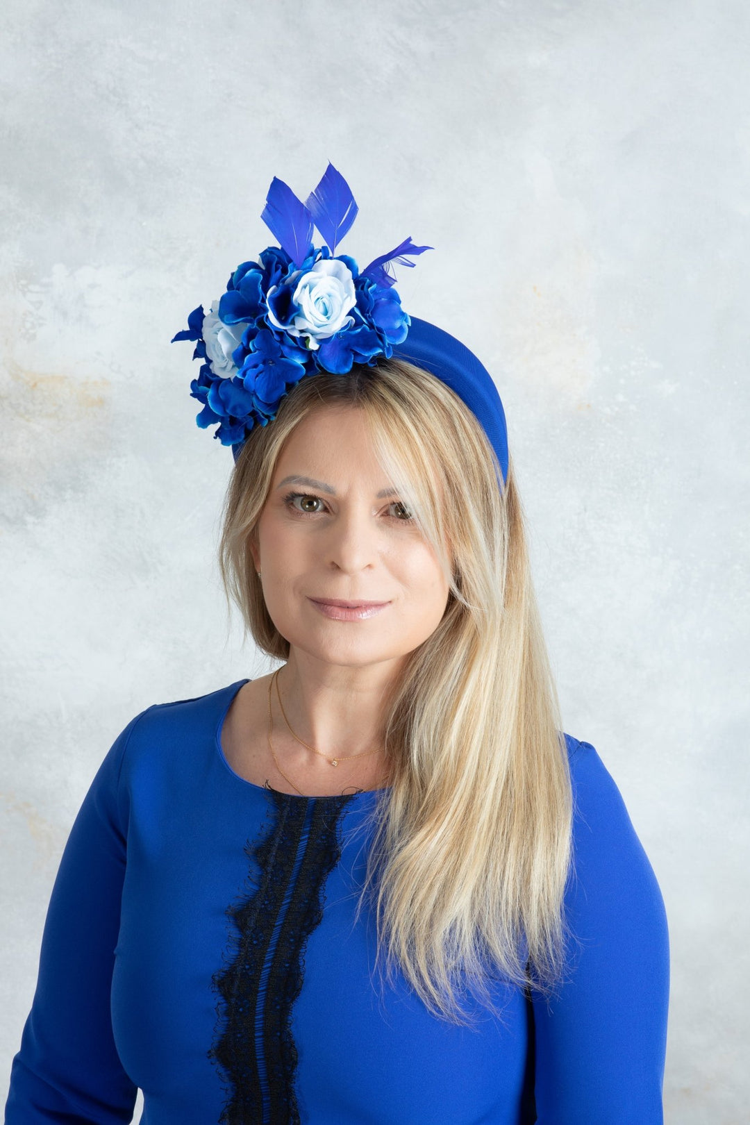 Royal blue padded headband - OlhaHeadband