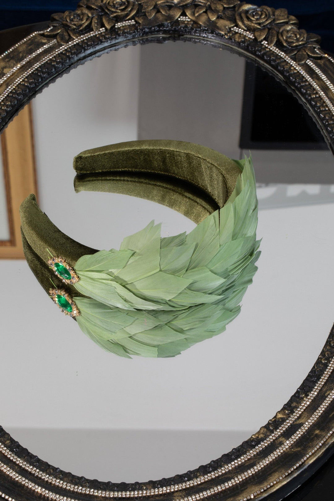 Sage Green Fascinator - OlhaHeadband