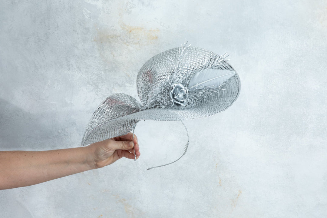 Silver Fascinator - OlhaHeadband