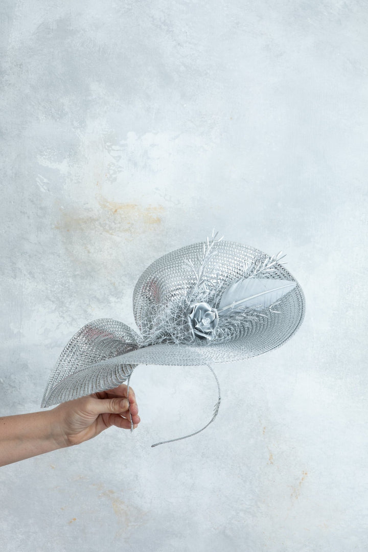 Silver Fascinator - OlhaHeadband