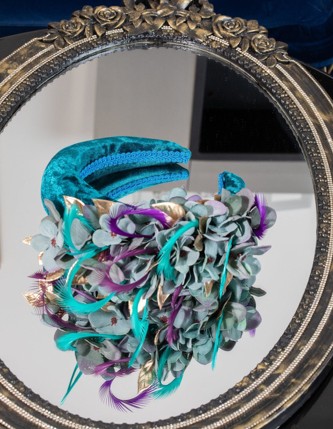 teal fascinator - OlhaHeadband