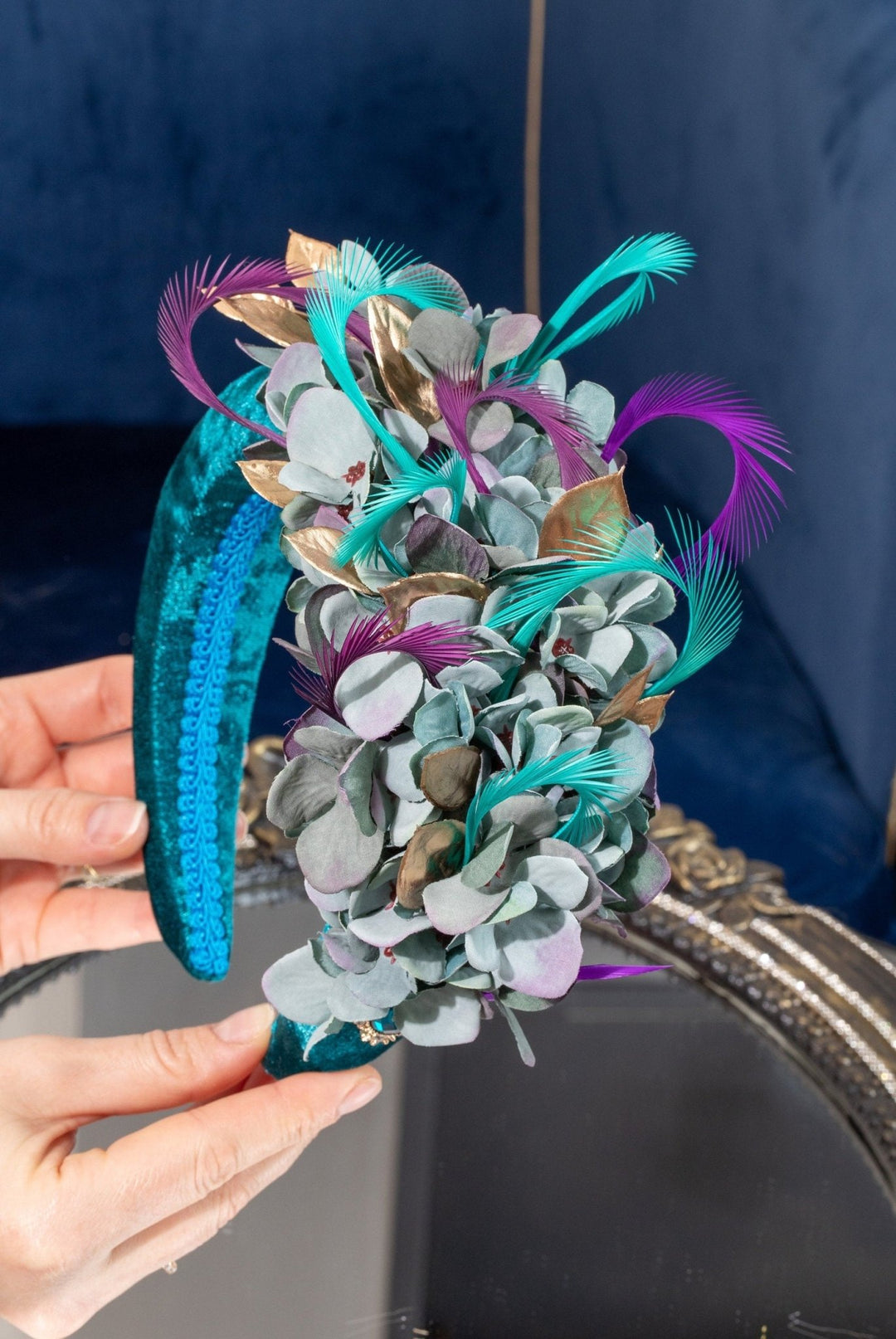 teal fascinator - OlhaHeadband