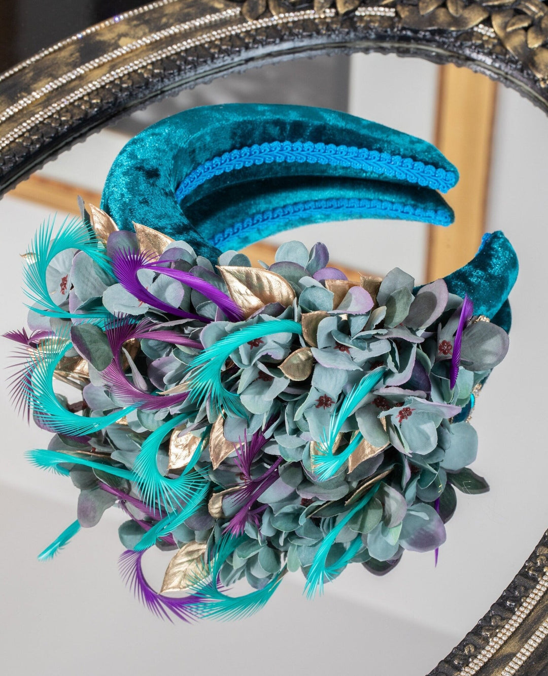 teal fascinator - OlhaHeadband