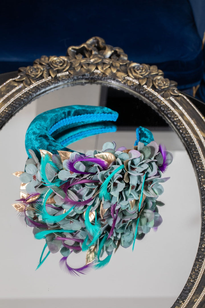 teal fascinator - OlhaHeadband